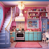 Pink Doll Kitchen Backdrop for Photography UK M8-36