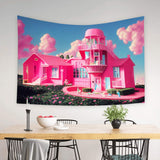 Fashion Doll Fantasy Pink House Backdrop UK M8-40