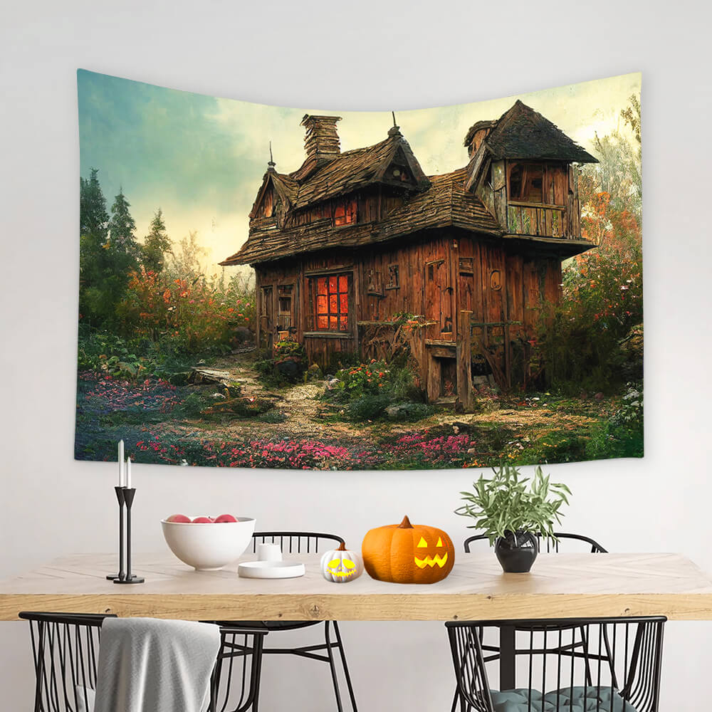 Woods Cabin Forest Landscape Backdrop UK M8-45