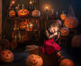 Spooky Interior Halloween Pumpkins Backdrop UK M8-48