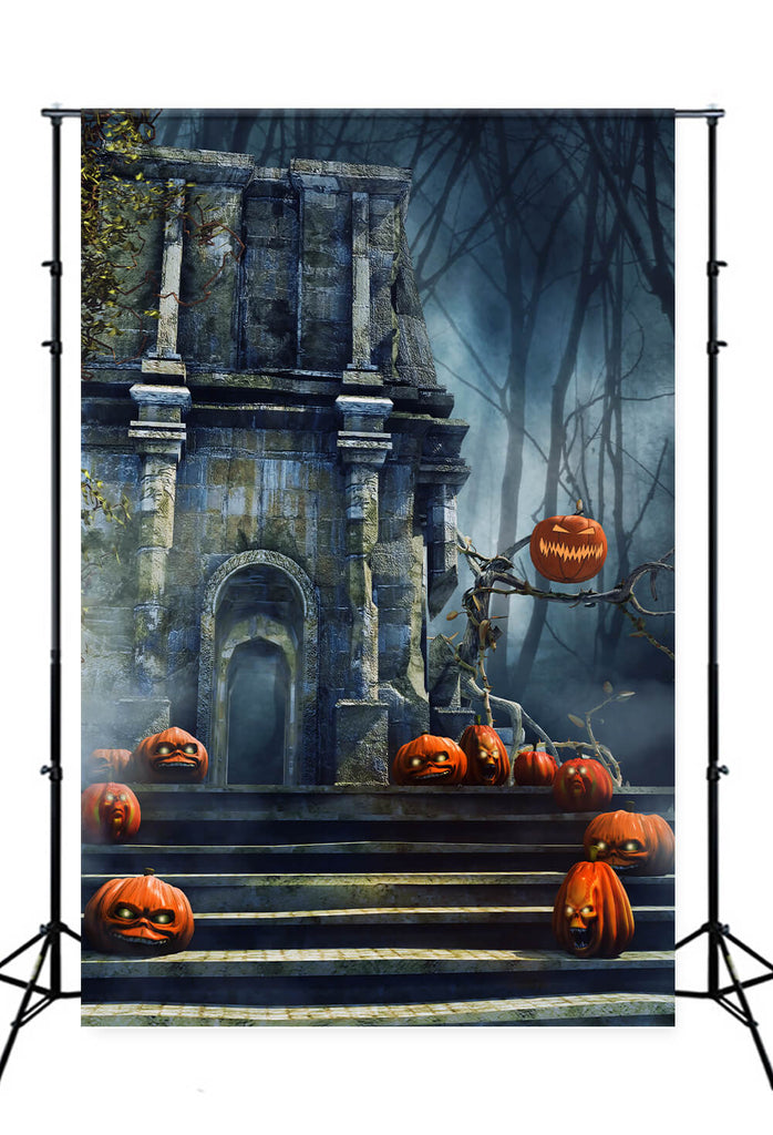 Halloween Horror Night Haunted Castle Backdrop UK M8-58