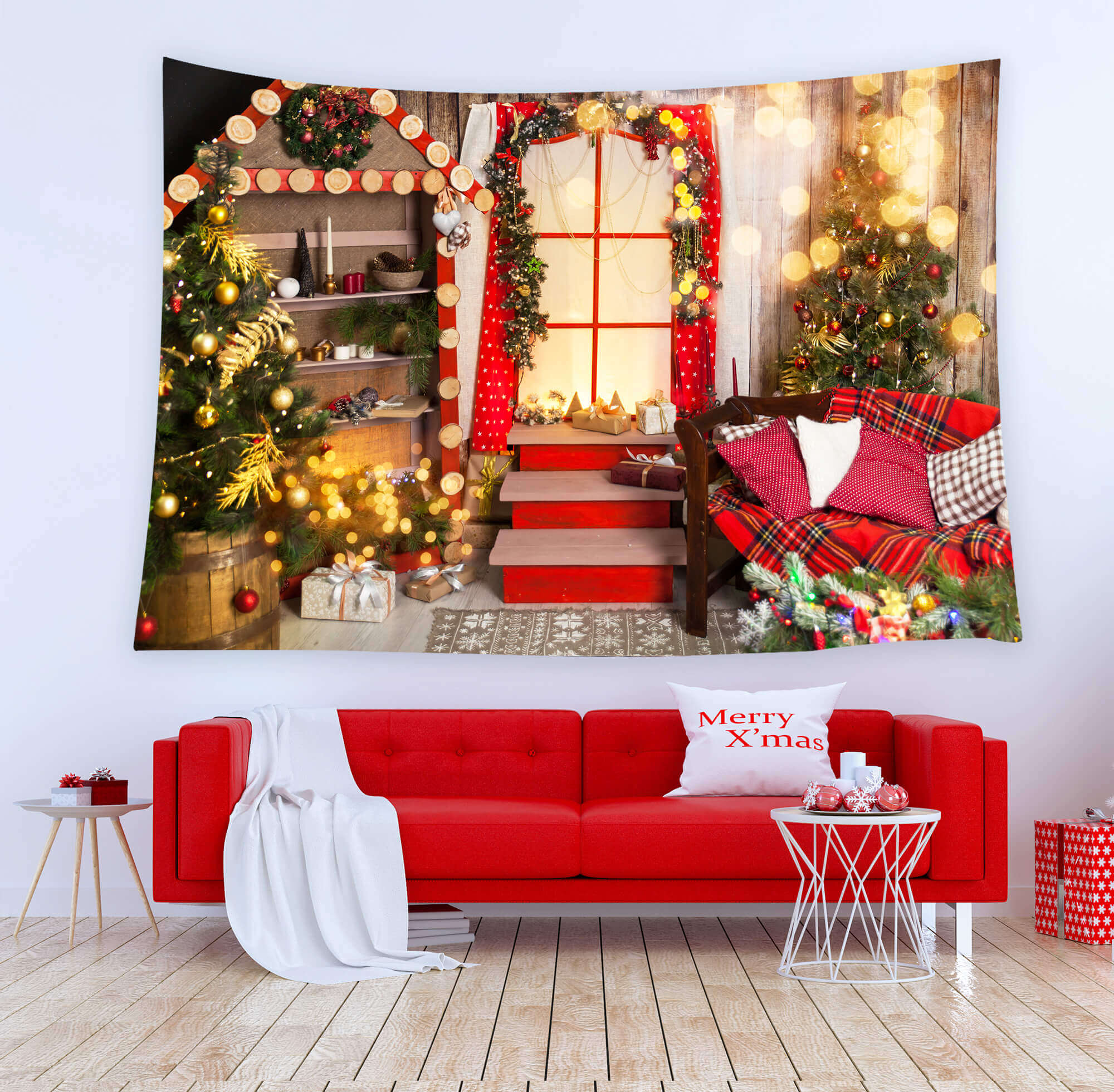 Christmas Tree Bokeh Halos Wall Tapestry Decoration BUY 2 GET 1 FREE