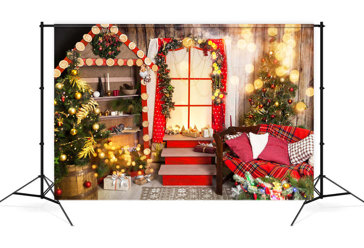 Christmas Tree Bokeh Halos Photography Backdrop UK M8-60 – Dbackdropcouk
