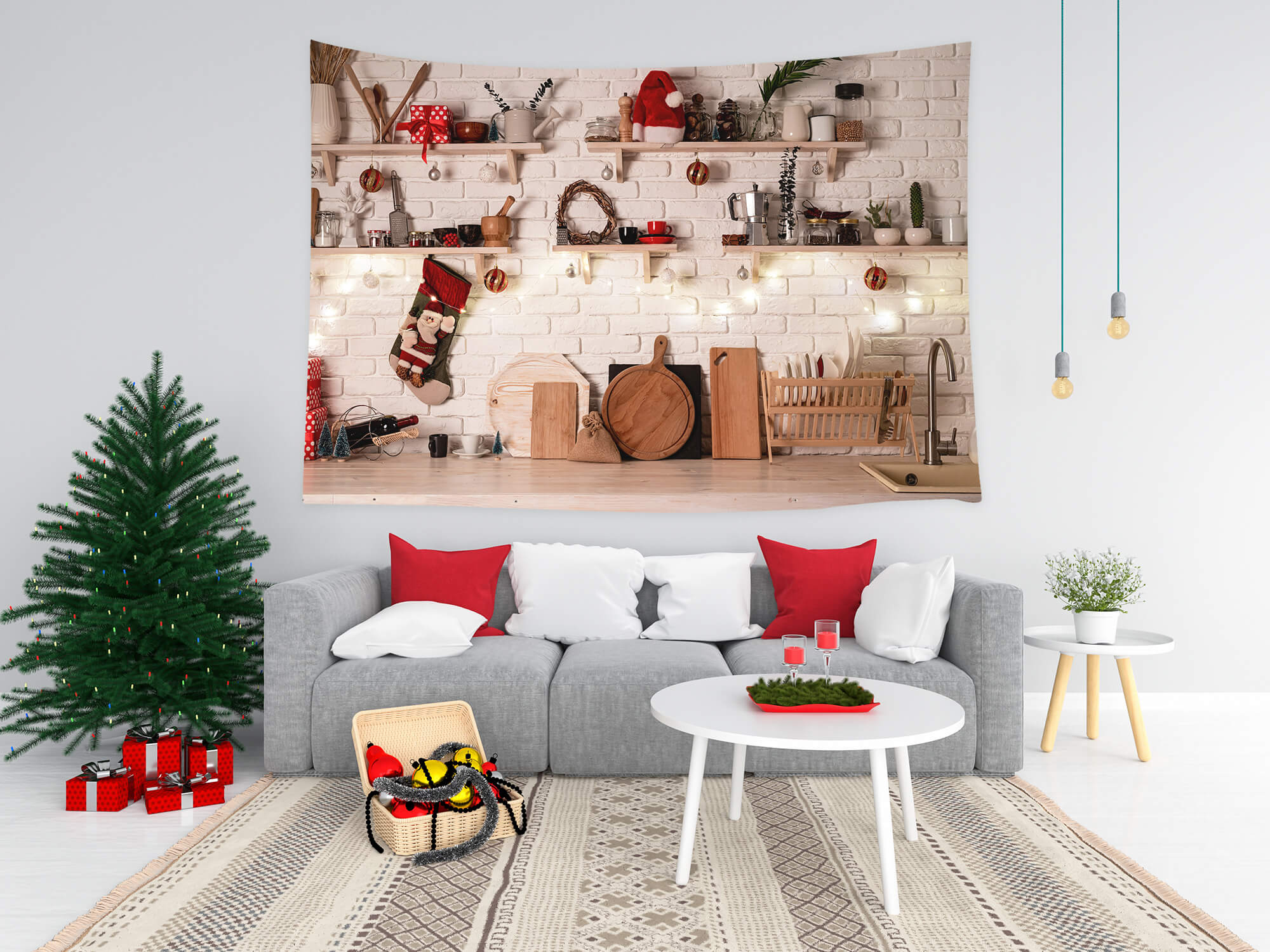 Christmas Kitchen Studio Photography Backdrop UK M8-62