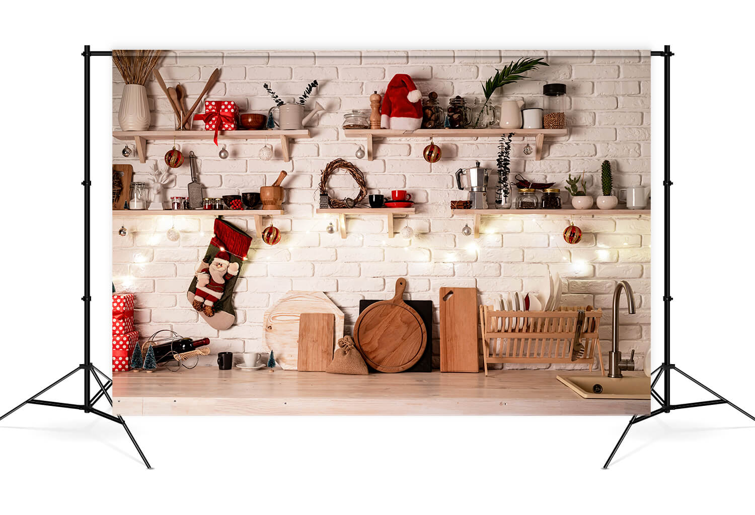 Christmas Kitchen Studio Photography Backdrop UK M8-62