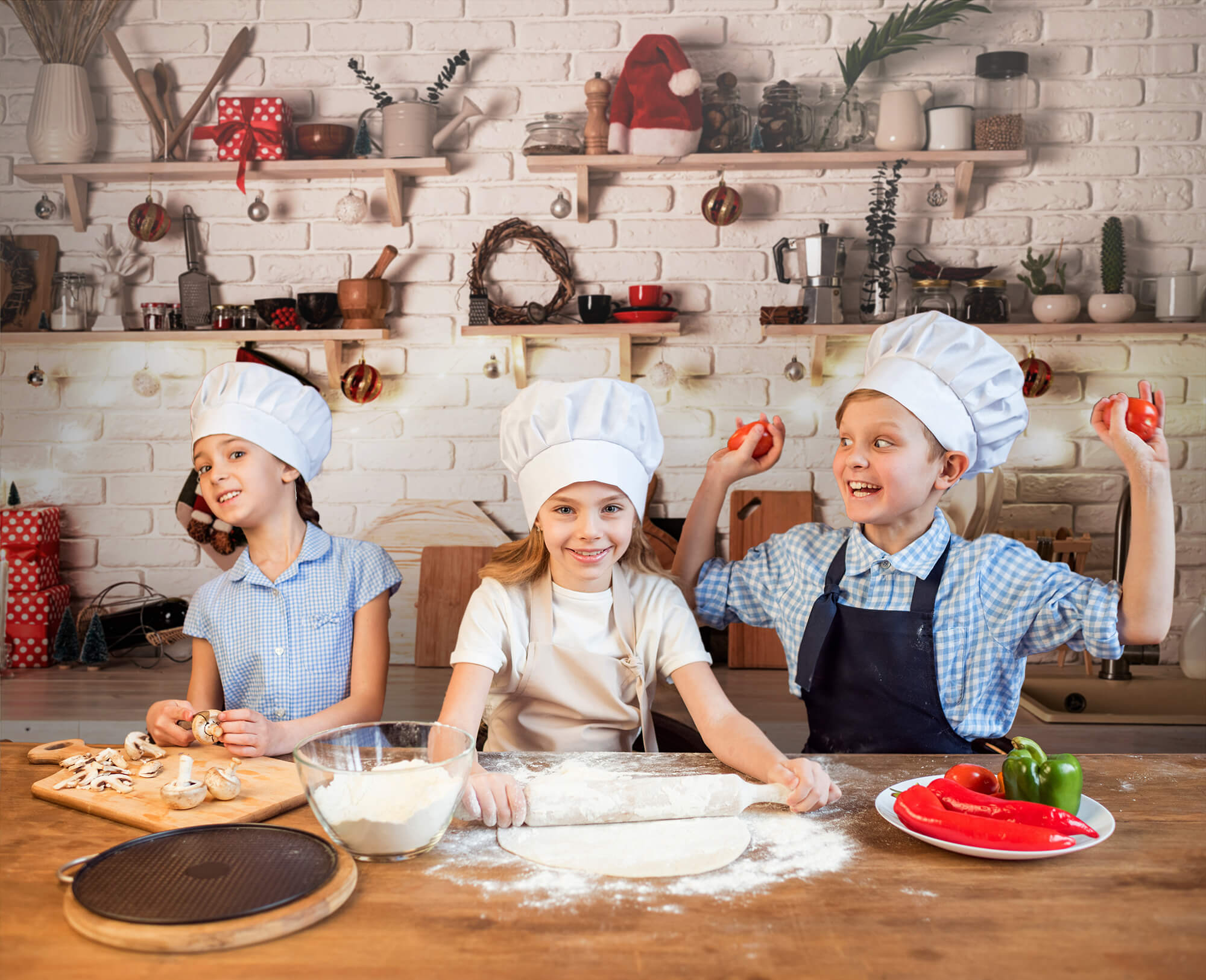 Christmas Kitchen Studio Photography Backdrop UK M8-62