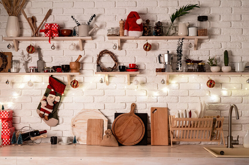 Christmas Kitchen Studio Photography Backdrop UK M8-62