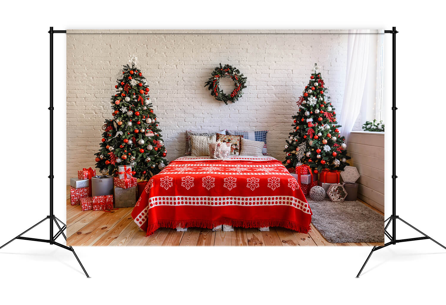 Christmas Decorated Room Interior Backdrop UK M8-63