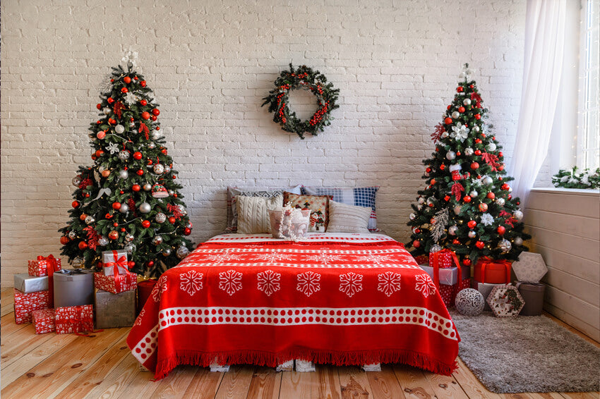 Christmas Decorated Room Interior Backdrop UK M8-63