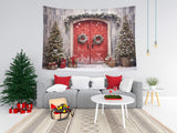 Christmas Decoration Red Door Backdrop UK M8-65