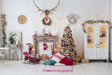 Christmas Decorated Living Room Backdrop UK M8-70