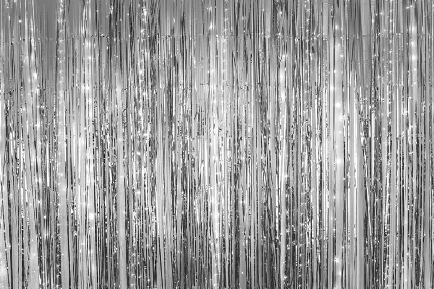 Glitter Silver Tassel Christmas Decoration Backdrop UK M8-76