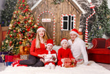 Gingerbread Wooden House Christmas Backdrop UK M9-11