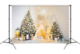 Decorated Christmas Tree Tent House Backdrop UK M9-14