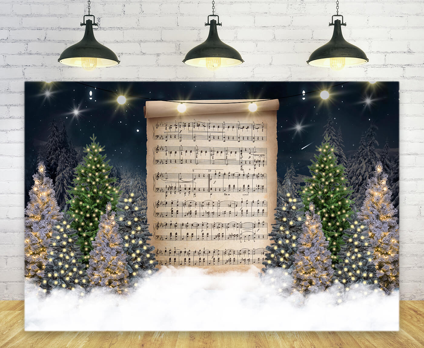 Christmas Tree Song Notation Photography Backdrop UK M9-17