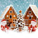 Gingerbread House Snowflake Christmas Backdrop UK M9-22
