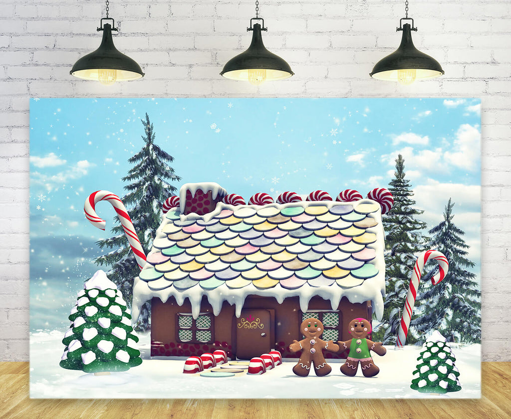 Christmas Gingerbread House Photography Backdrop UK M9-23