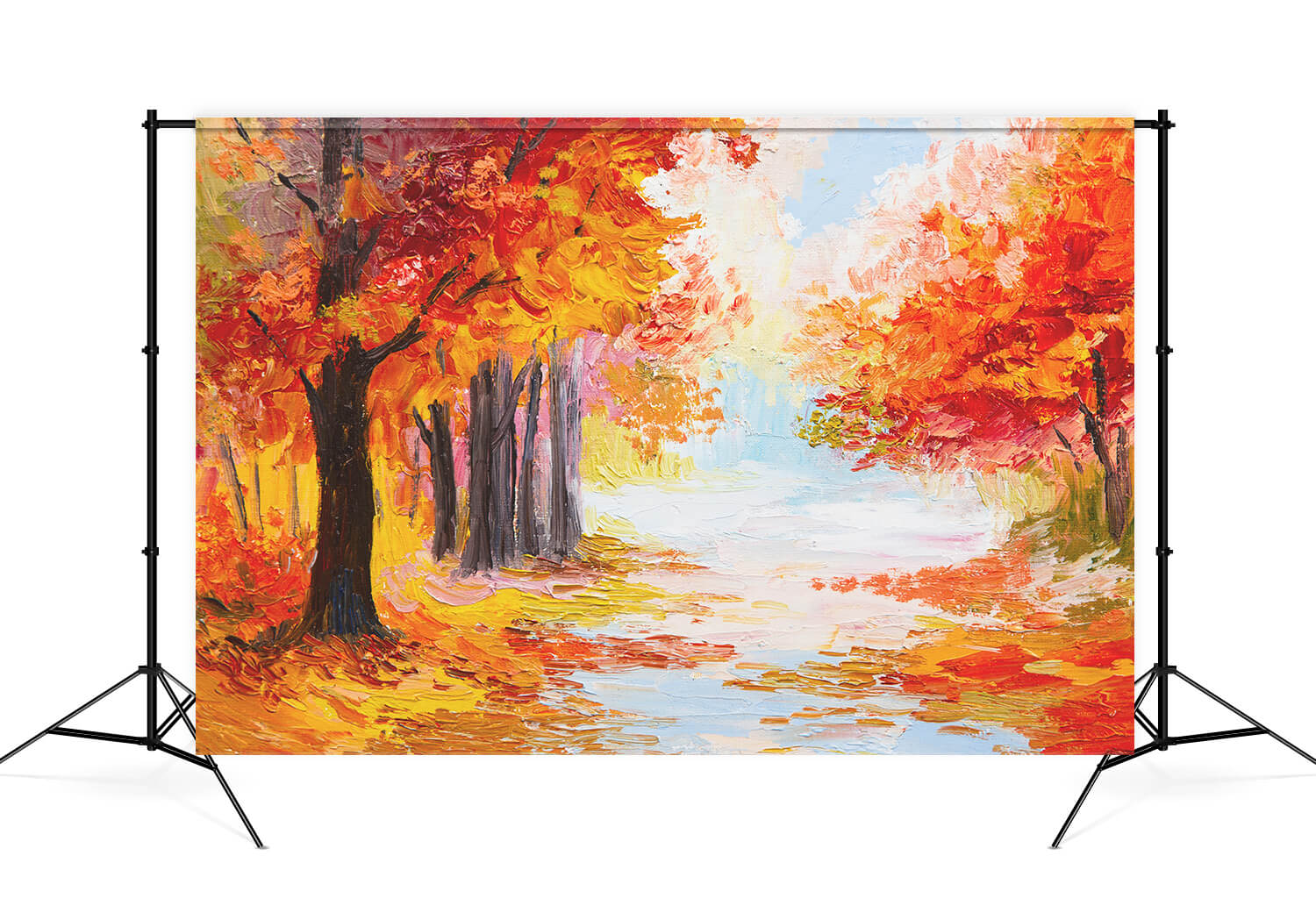 Oil Painting Maple Leaves Forest Autumn Backdrop UK M9-32