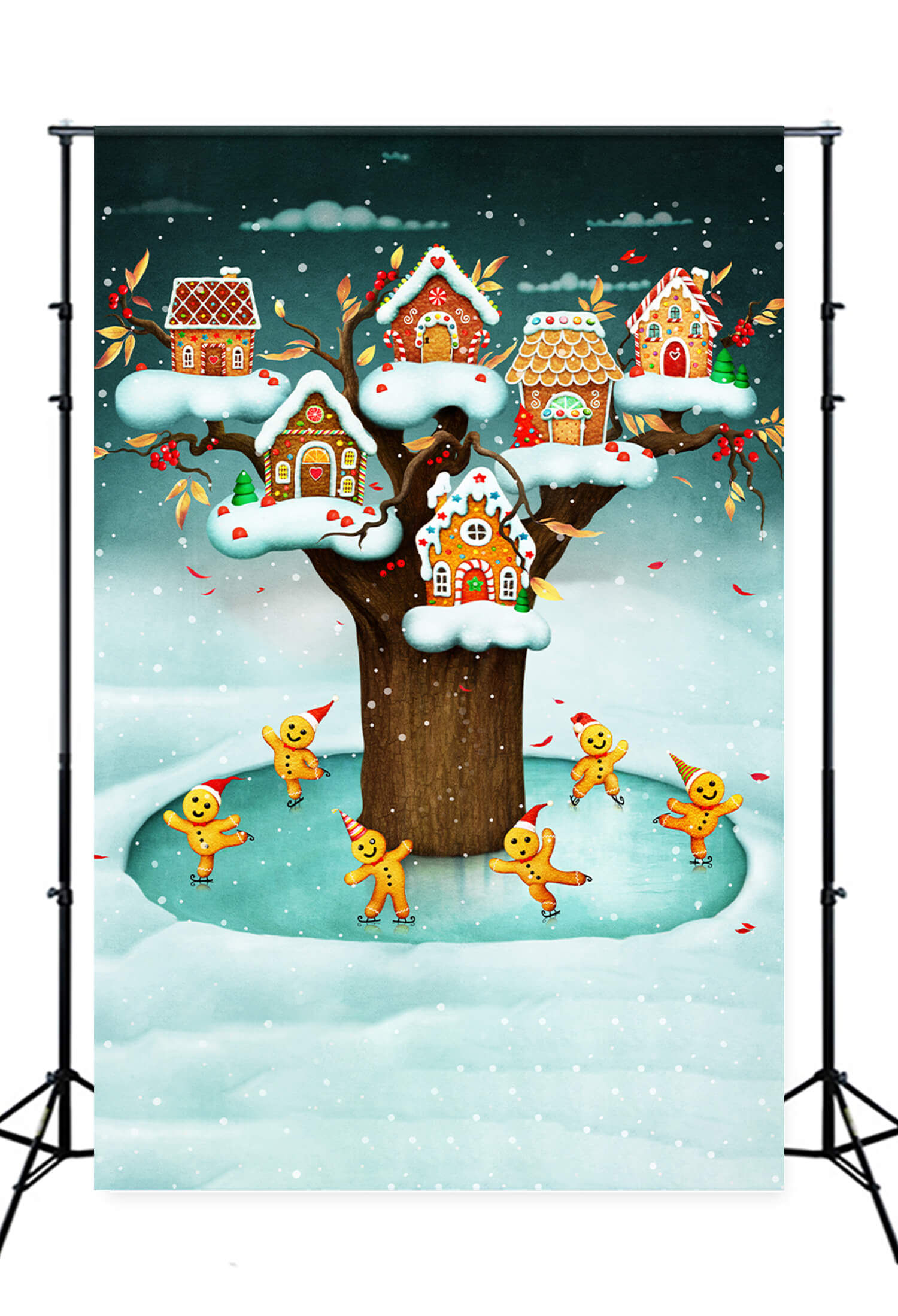 Gingerbread House Gingerbread Men Xmas Backdrop UK M9-36