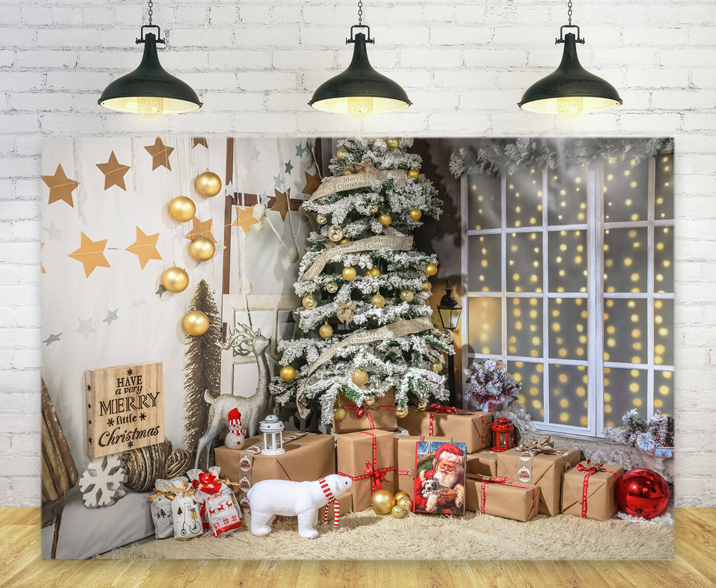 Beautiful Christmas Tree Photo Studio Backdrop UK M9-43