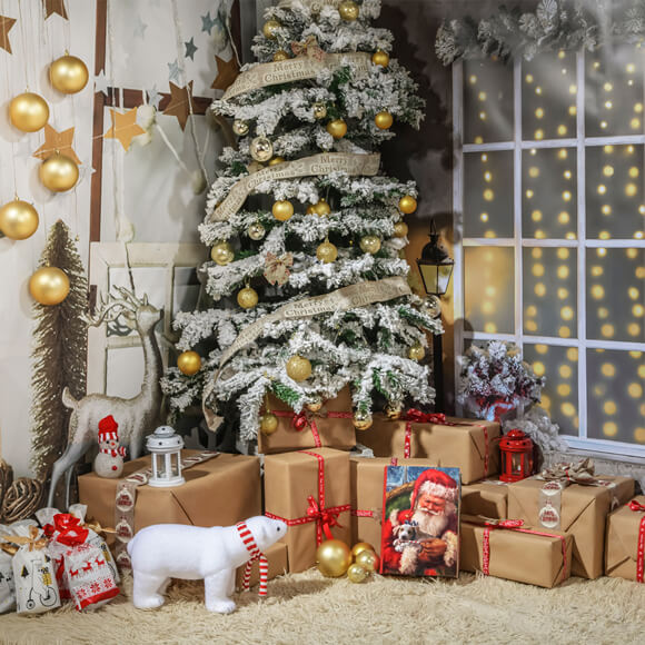 Beautiful Christmas Tree Photo Studio Backdrop UK M9-43