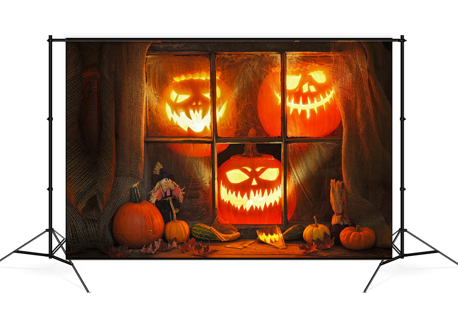 Halloween Pumpkin Ghost Face Lantern Backdrop UK M9-45