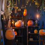 Halloween Pumpkins Lights Burning Candles Backdrop UK M9-48