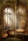 Gothic Castle Window Halloween Backdrop UK M9-54
