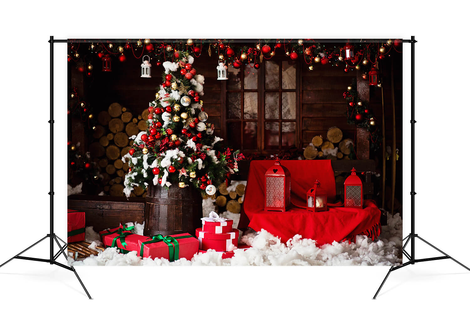 Decorated Christmas Room Gift Boxes Backdrop UK M9-69