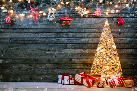 Illuminated Christmas Tree Decoration Backdrop UK M9-74