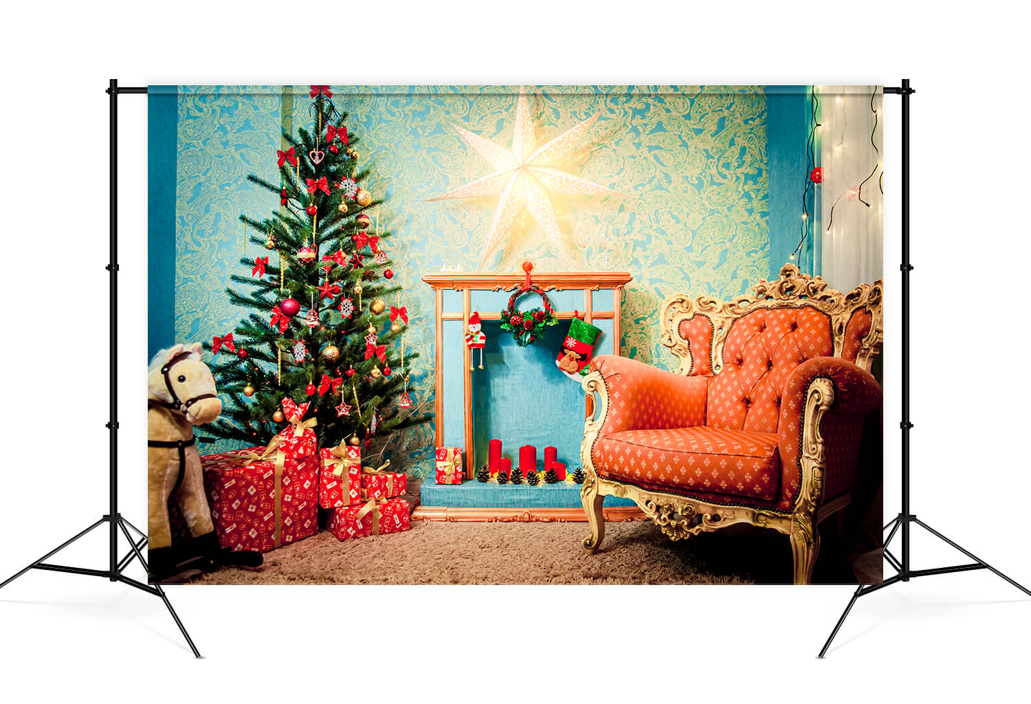 Christmas Tree Armchair Holiday Decor Backdrop UK M9-79