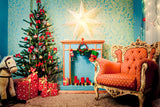 Christmas Tree Armchair Holiday Decor Backdrop UK M9-79