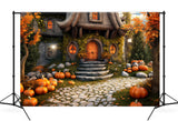 Autumn Pumpkin House Backdrop for Photography UK M9-83