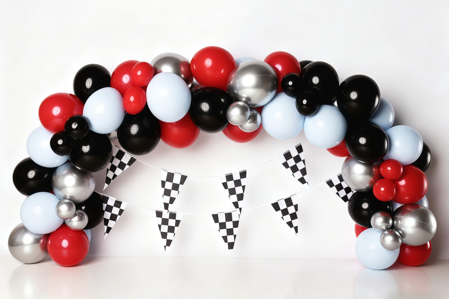 Cake Smash Backdrops Race Car Balloon Arch Birthday Backdrop UK MRR10-21