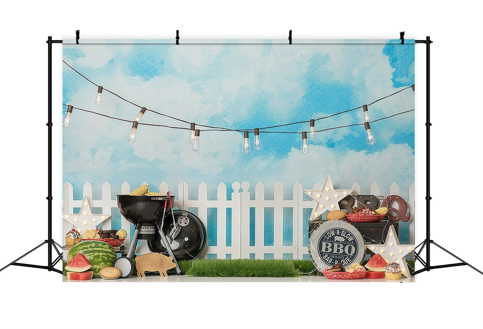 Newborn Backdrop BBQ Party Fairy Lights Children Backdrops UK MRR10-22