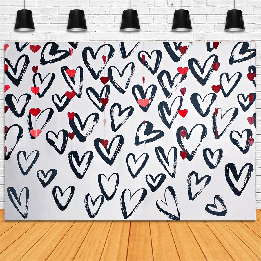Valentine's Day Backdrop Love Hearts White Wall Valentines Backdrop UK MRR10-36