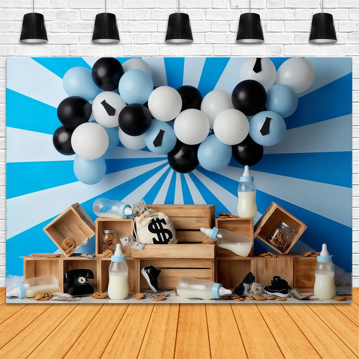 Cake Smash Backdrop Money Baby Theme Party Birthday Backdrop UK MRR10-47