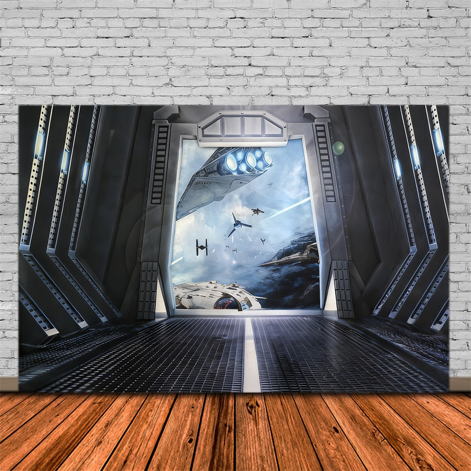 Children Backdrops Space Doorway Ships Kids Photo Backdrop UK MRR10-48