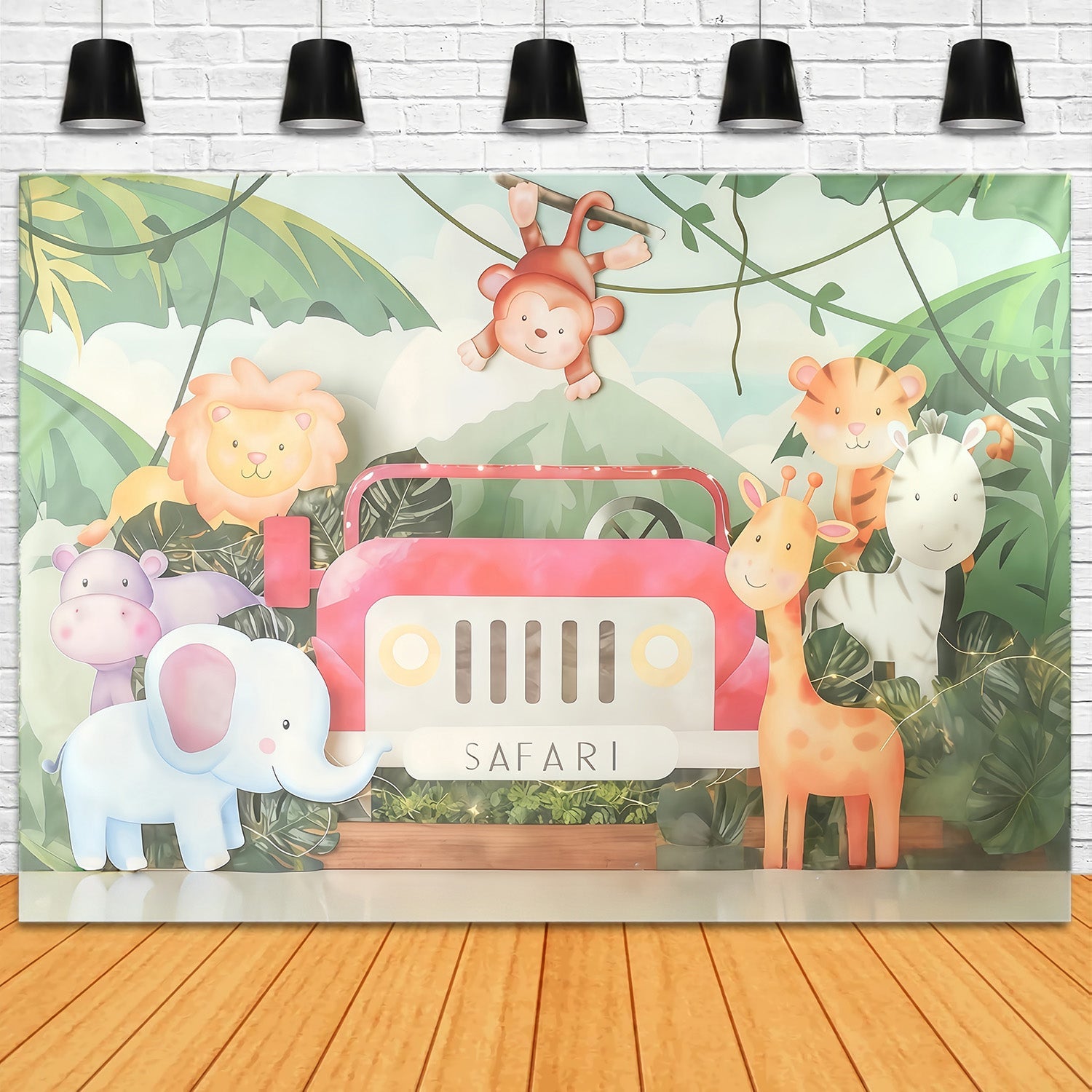 Kids Photo Backdrop Safari Jungle Adventure Children Backdrops UK MRR10-50