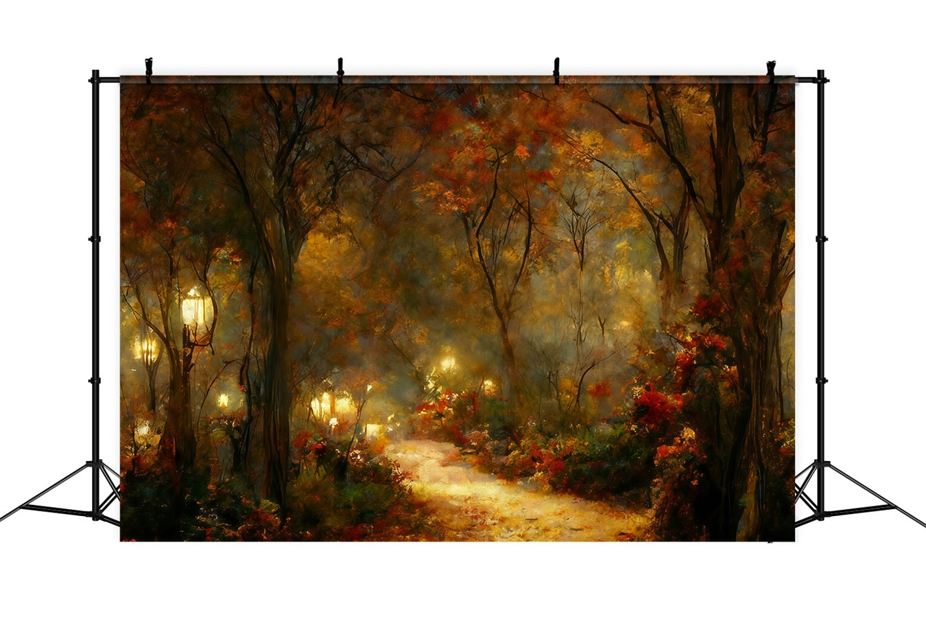 Fall Leaves Backdrop Autumn Pathway Lanterns Autumn Backdrop UK MRR10-54