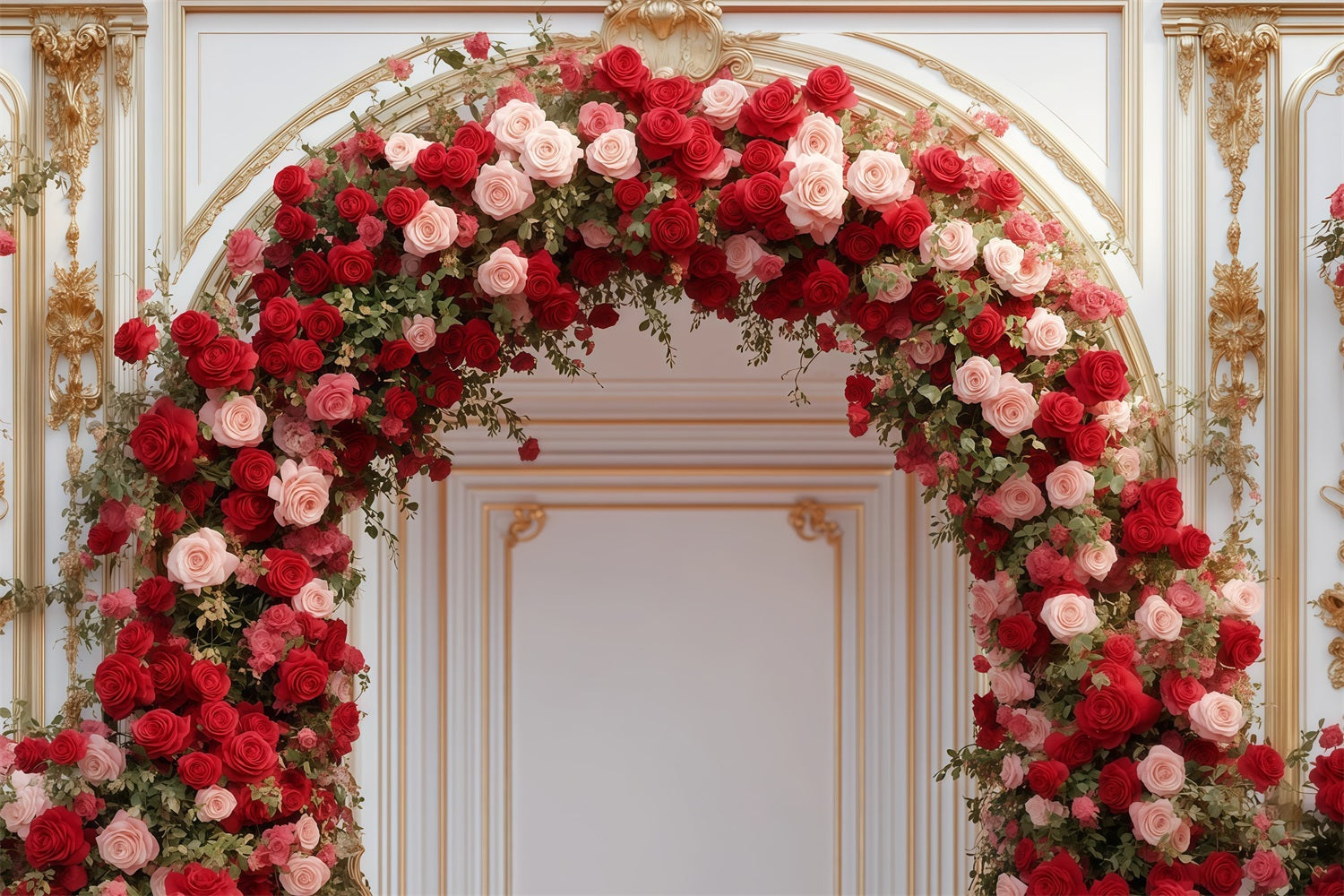 Valentine Photo Backdrop Luxurious Rose Floral Arch Valentine's Day Backdrops UK MRR11-100