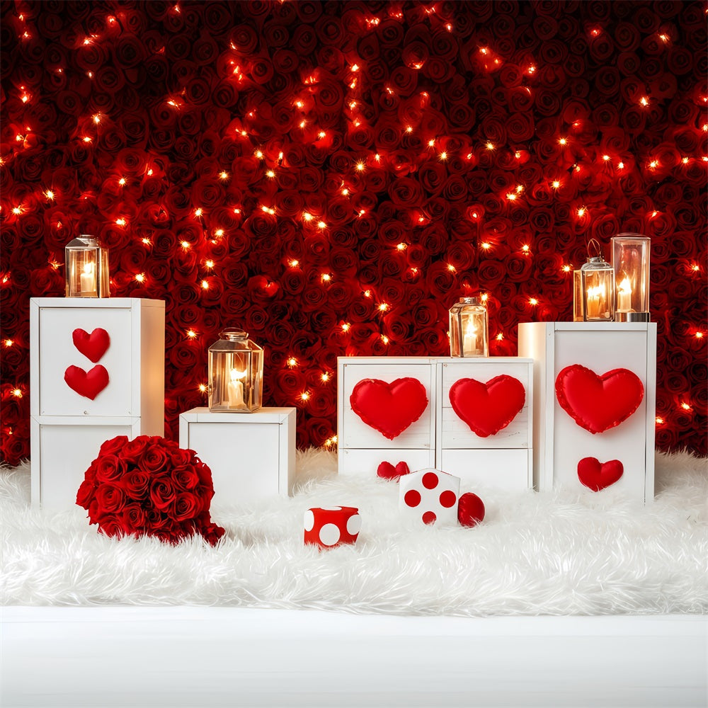 Valentine Backdrop Ideas Red Rose Candle Glow Valentine Backdrops UK MRR11-104