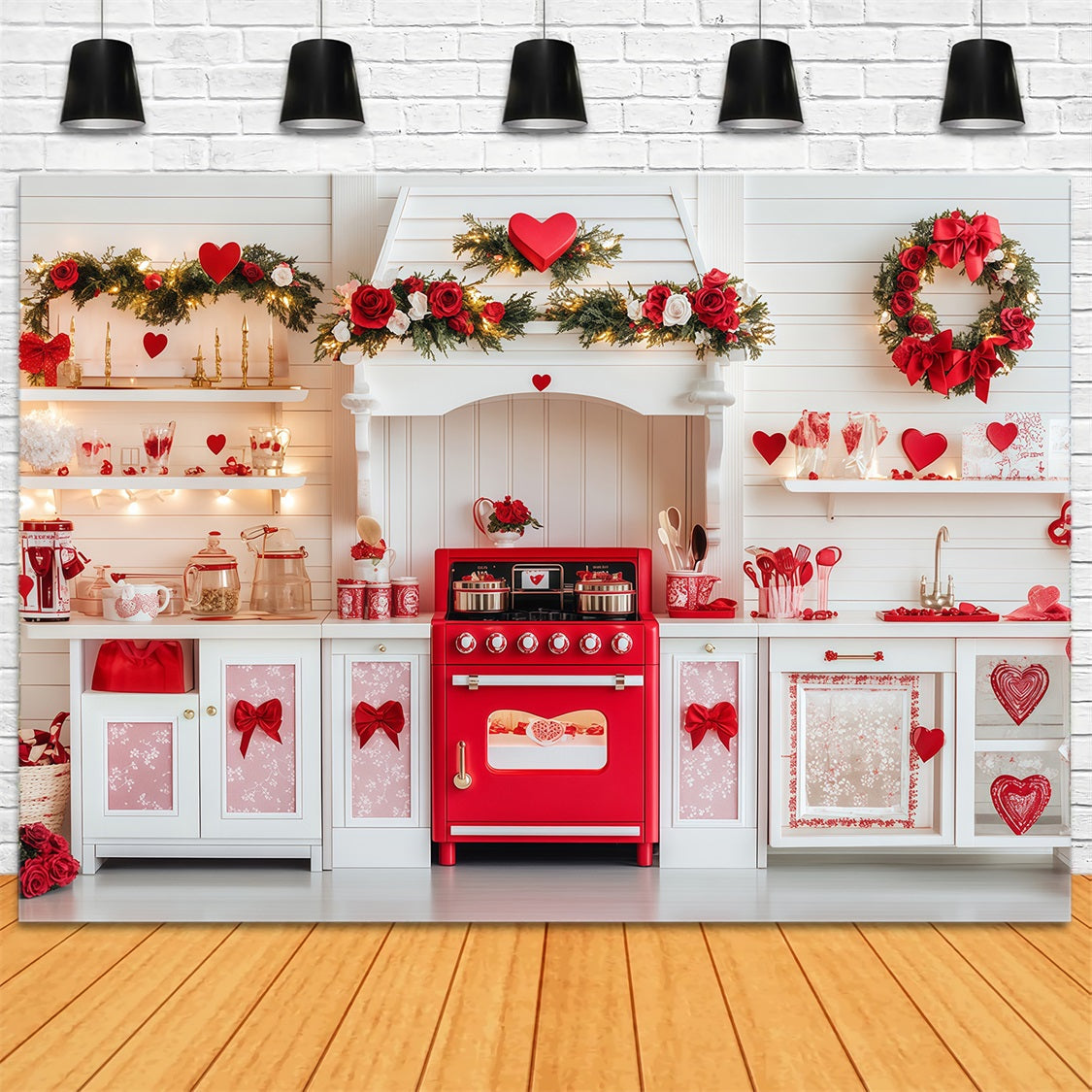 Valentine's Day Photo Backdrop Sweetheart Kitchen Gift Valentine Backdrops UK MRR11-105
