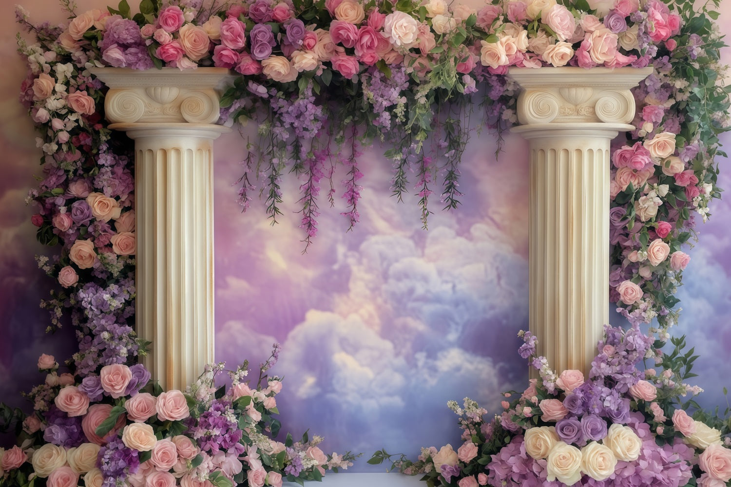 Valentines Day Photo Backdrop Romantic Floral Column Arch Valentine Backdrops UK MRR11-109