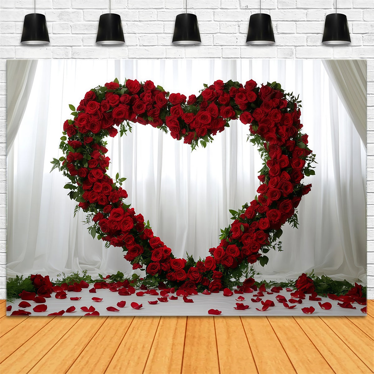 Valentine's Day Hearts Backdrop Rose Flower Love Heart Valentines Backdrop UK MRR11-114