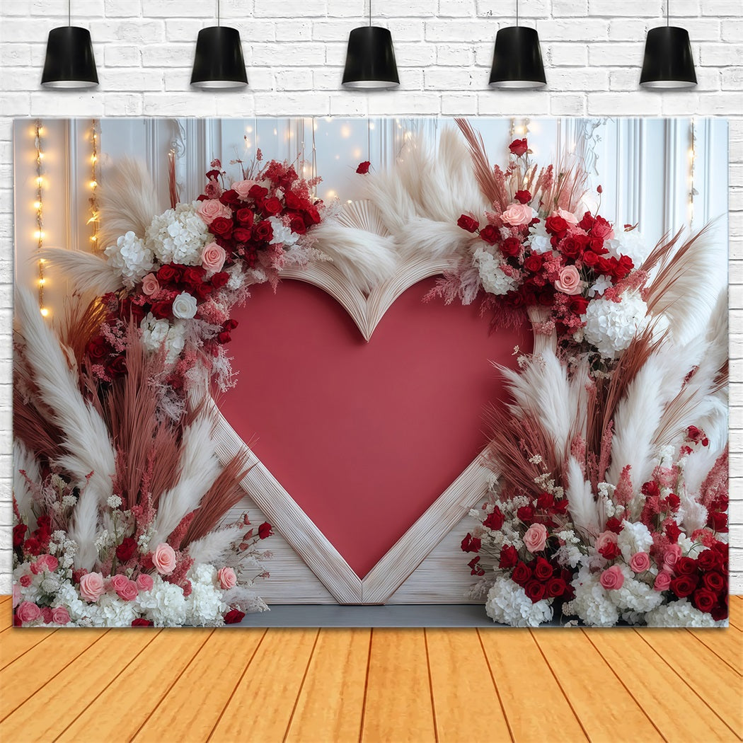Valentine Heart Backdrop Boho Love Heart Valentine's Day Backdrop UK MRR11-118