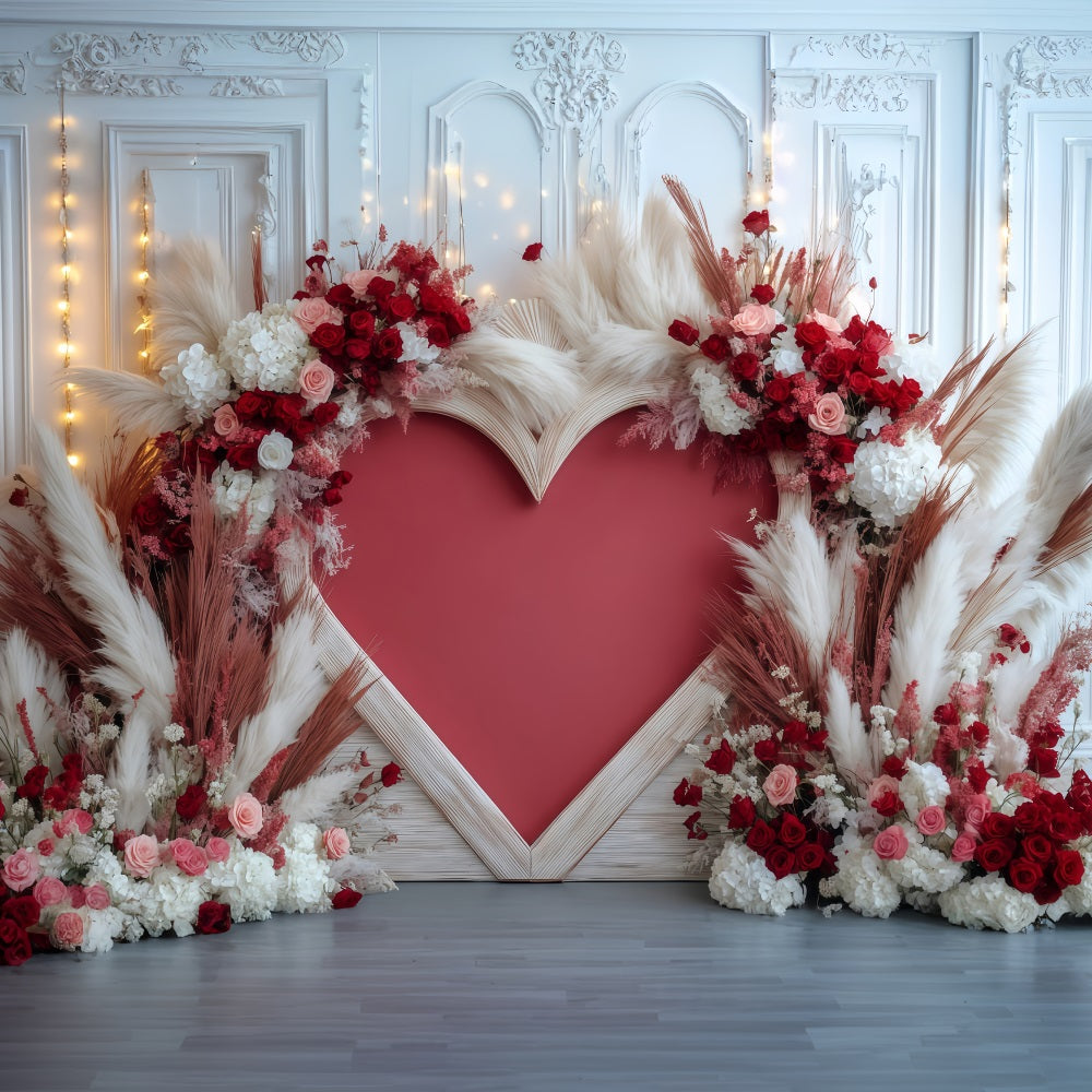 Valentine Heart Backdrop Boho Love Heart Valentine's Day Backdrop UK MRR11-118
