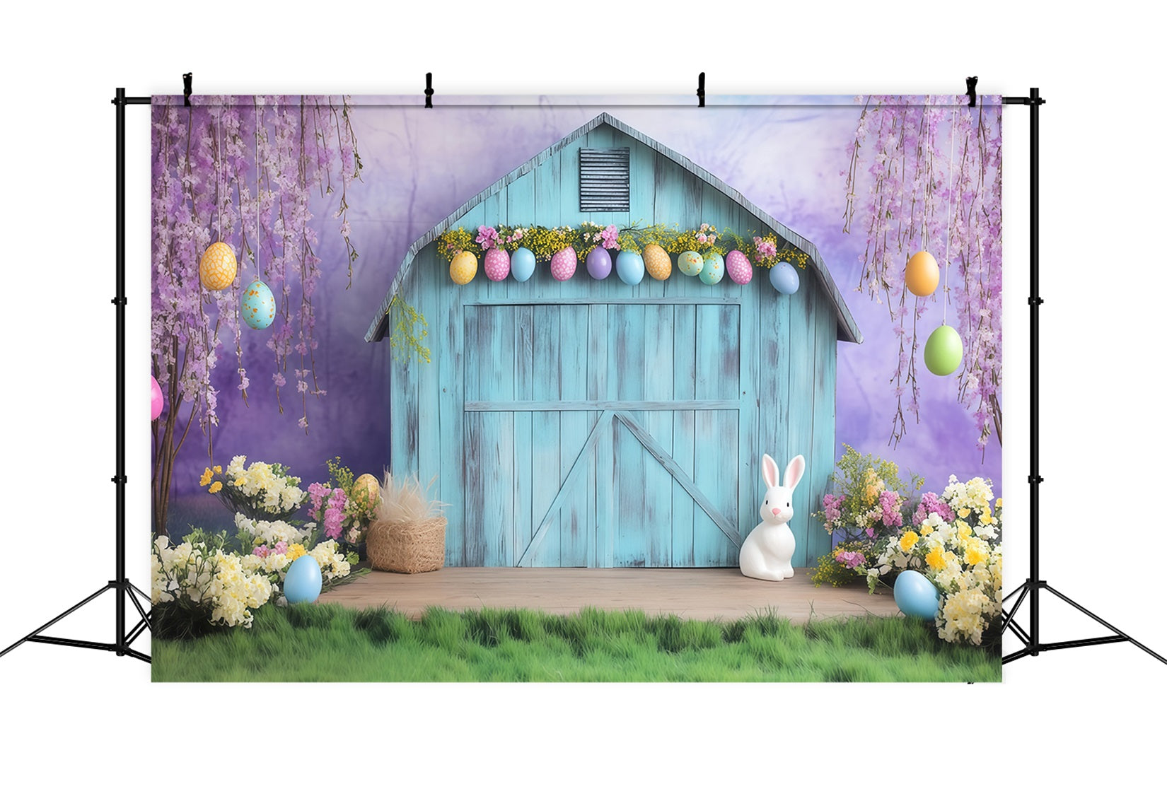 Easter Backdrop Ideas Spring Barn Blossoms Decor Bunny Backdrop UK MRR11-74