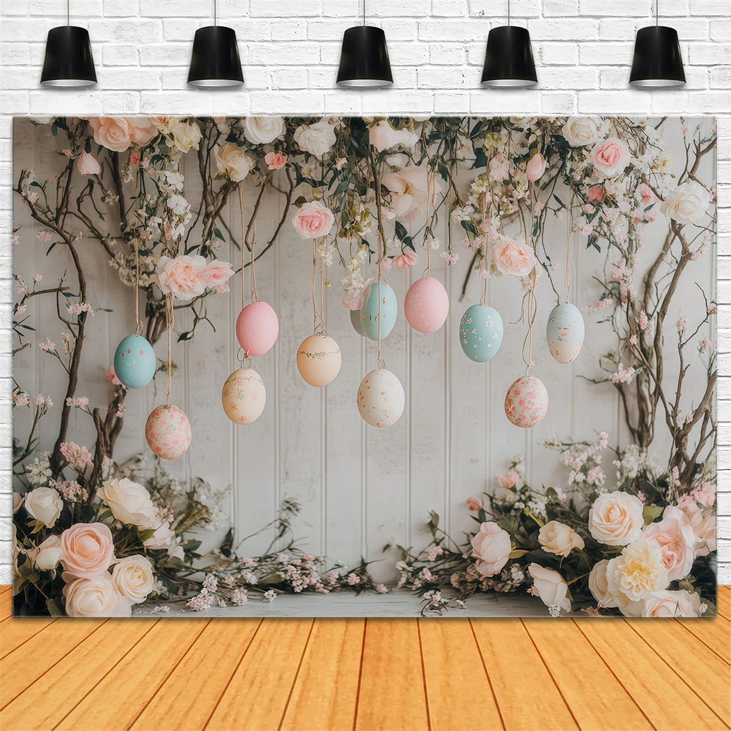 Easter Egg Backdrop Hanging Pastel Blossom Eggs Easter Backdrop Ideas UK MRR11-76