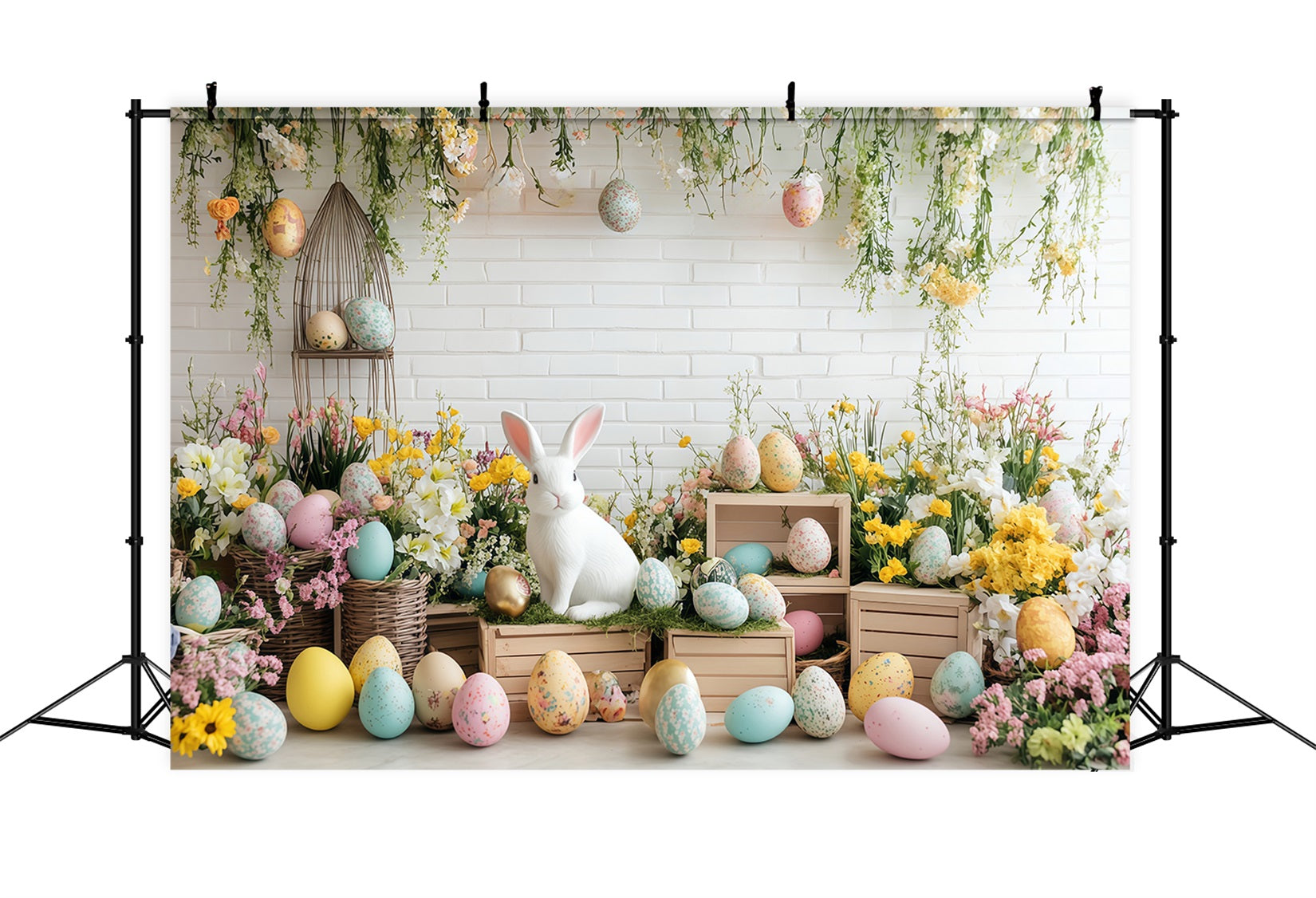 Easter Photo Booth Backdrop Blooming Garden Bunny Easter Egg Backdrop UK MRR11-79